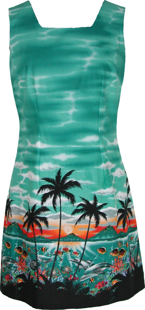 Ocean's Below Women's A-Line Hawaiian Short Tank Dress